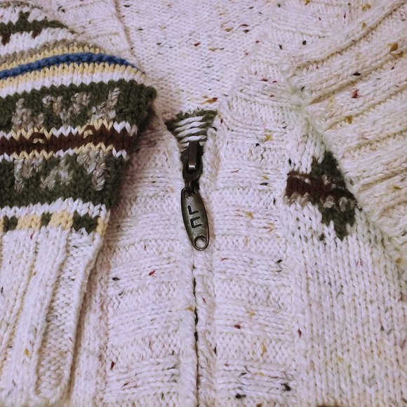 Vintage Liz Claiborne Lizwear Cardigan Sweater -M Pockets Zip Aztec Fair Isle - Picture 5 of 10